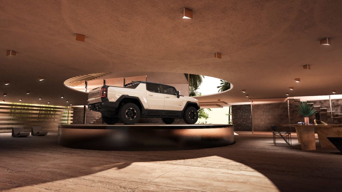 Kelly Wearstler Desert Garage concept hummer ev lebron james
