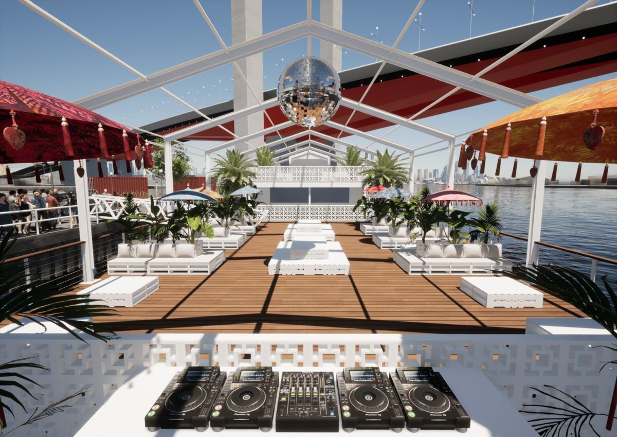 Atet Melbourne is the city's first floating open-air nightclub.