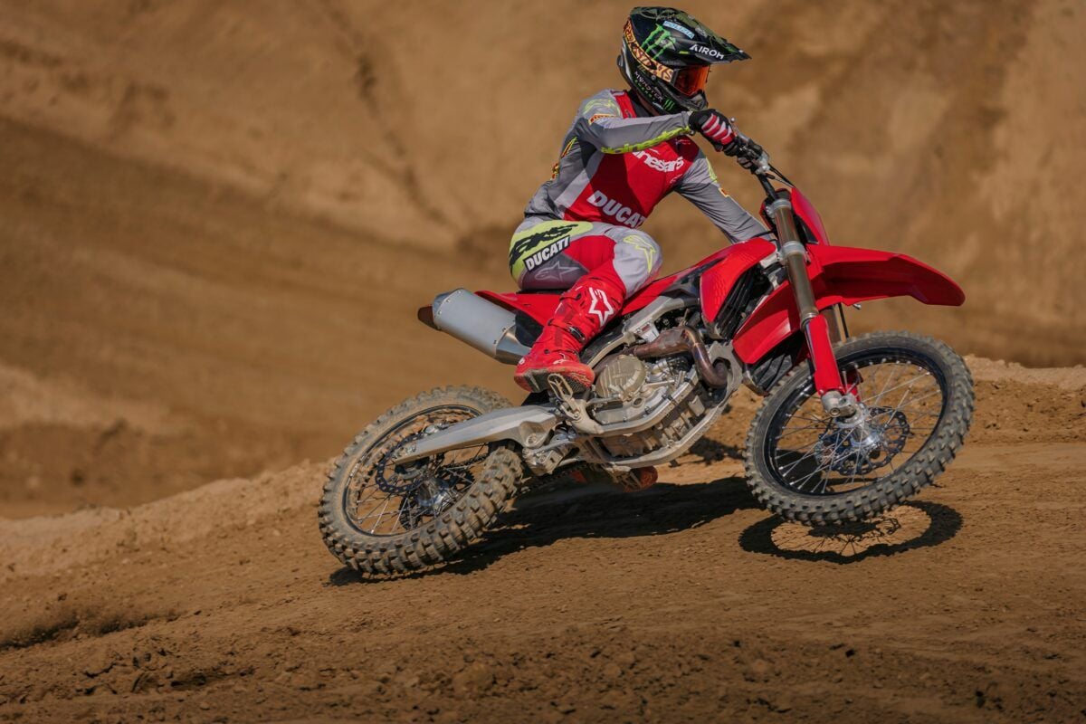 The Ducati Desmo450 MX lands in Australia around September 2025 with a starting price of $16,300