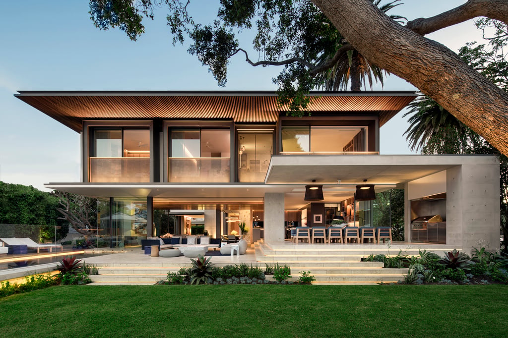 A large lawn in front of a house