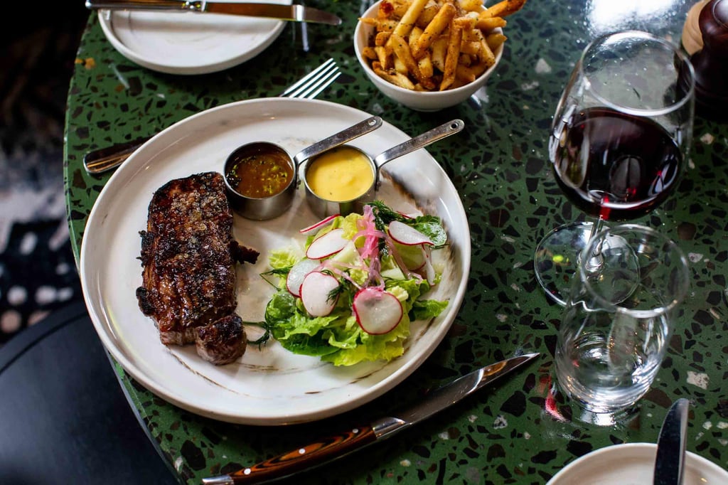 A plate of food on a table