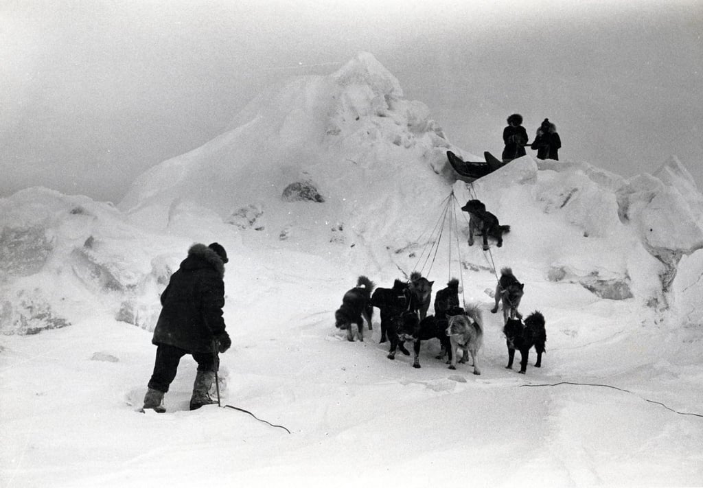 A group of people riding skis down a snow covered mountain