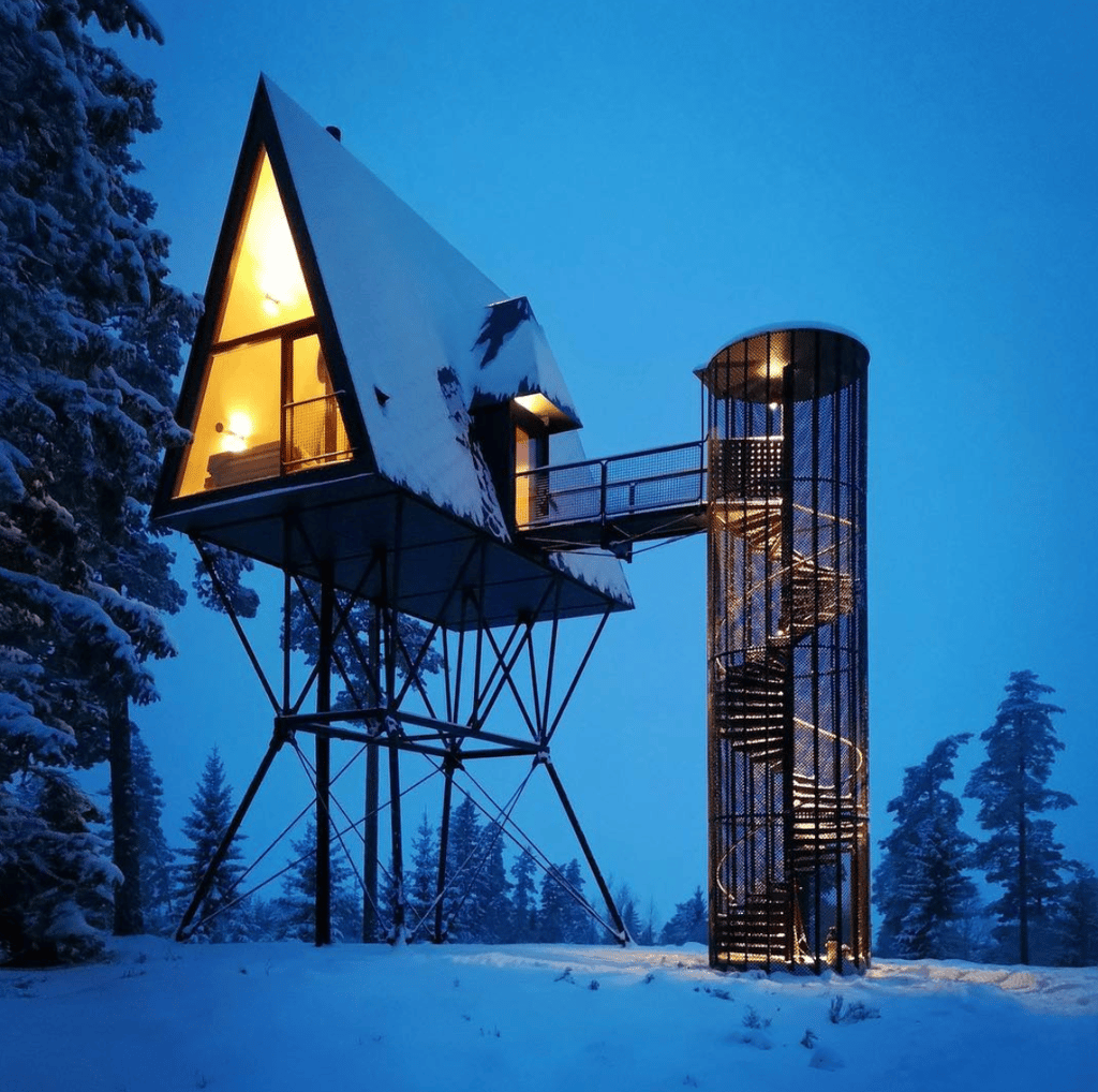 The Stunning Elevated Norwegian Cabins With Snow Forest Views