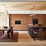 A room filled with furniture on top of a wooden table