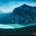 A close up of a snow covered mountain