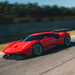 A racing car on a road