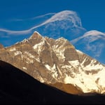 A view of a snow covered mountain