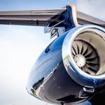 A close up of a propeller plane