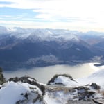 A view of a snow covered mountain