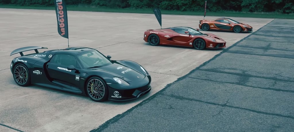 Watch The LaFerrari, P1, and 918 Go Head To Head In A 0-300 Drag Race