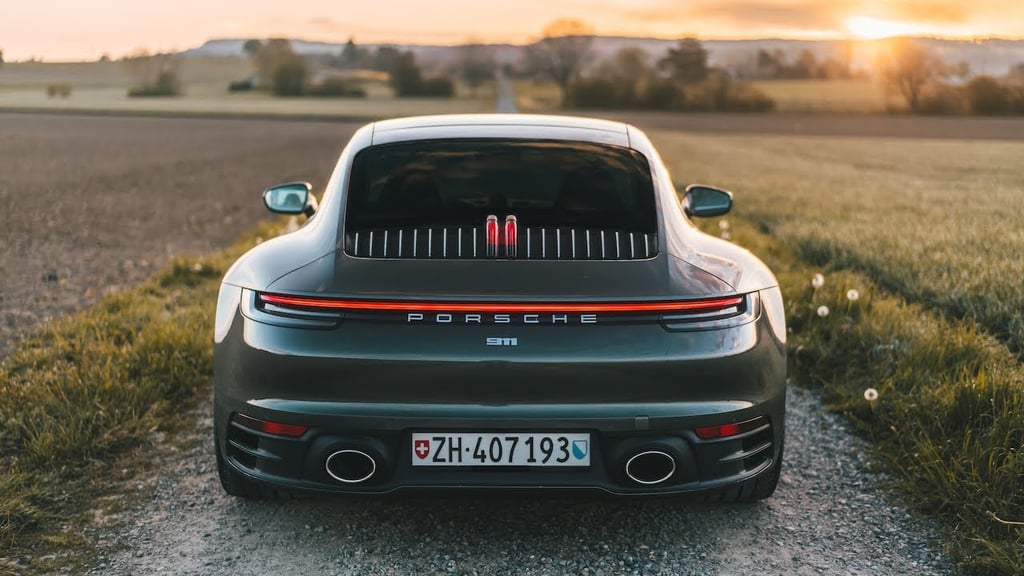 A car parked on the side of a road