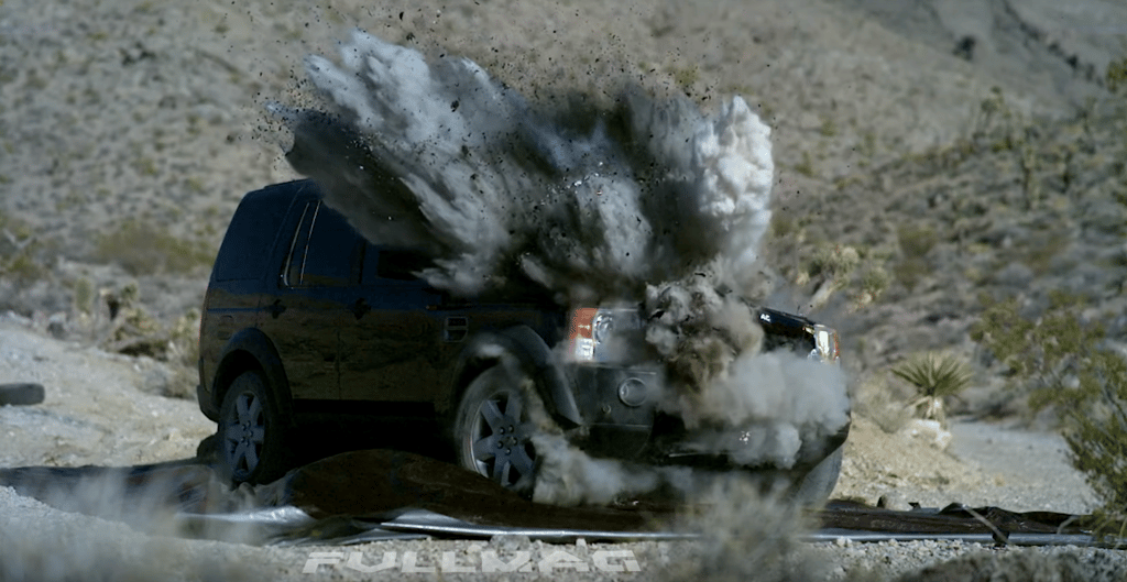 WATCH: Land Rover Gets Shot By A Tank In Super Slow Motion
