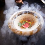 A close up of food on a table