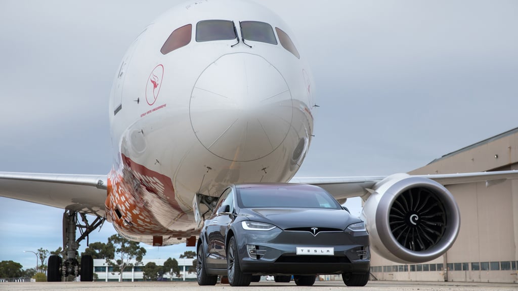 Tesla Broke The Electric Vehicle Towing Record Pulling A Qantas 787 Dreamliner