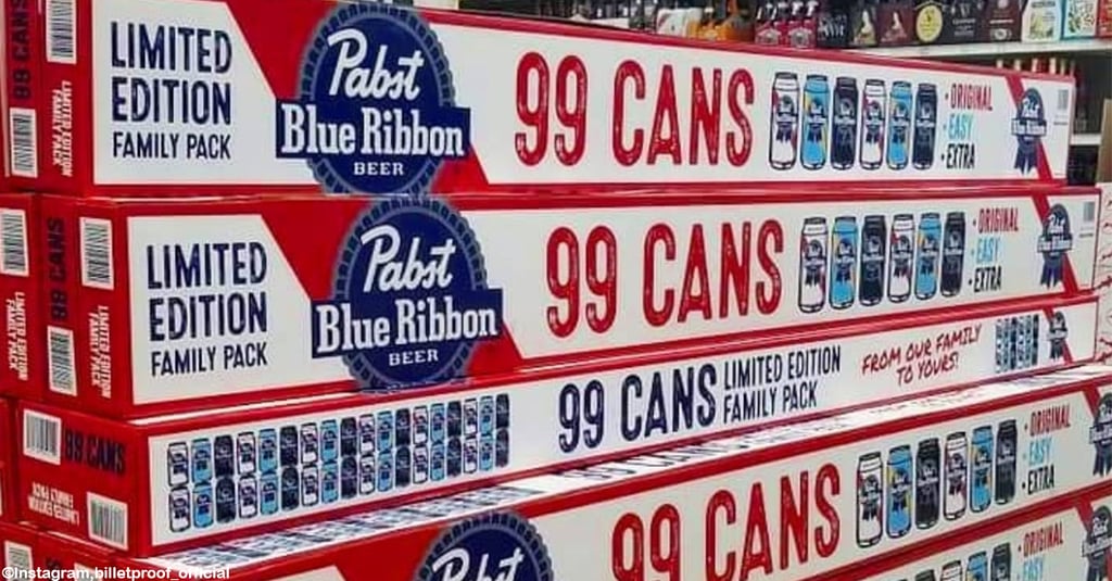 Pabst Blue Ribbon 99-Beer Slabs Arrive In Australia