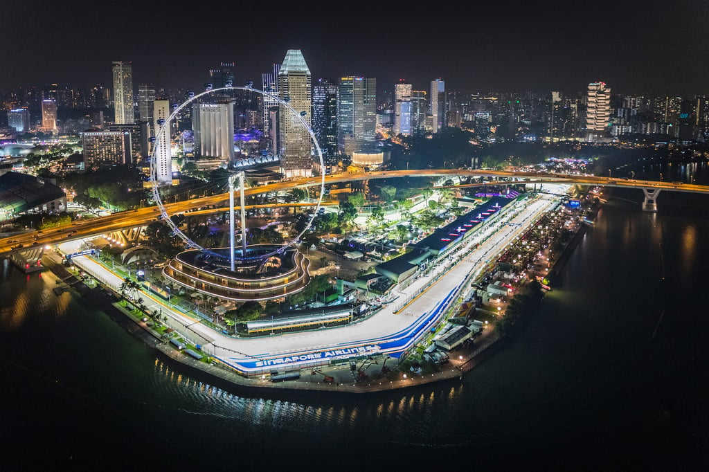 A view of a city at night