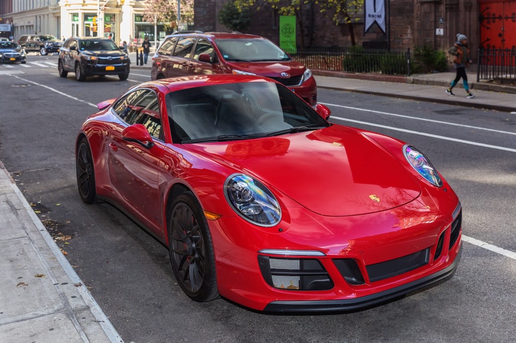 A car parked on the side of the street