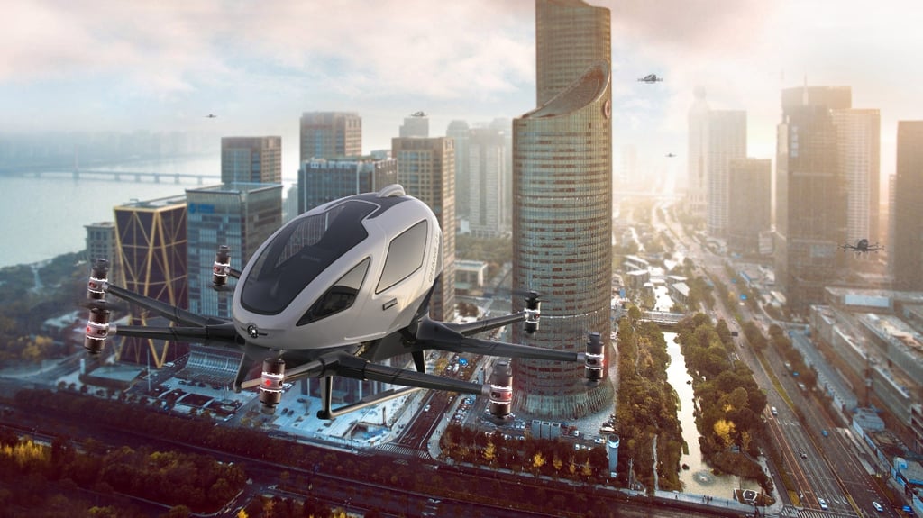EHang 216 eVTOL Completes The World’s First Commercial Trip