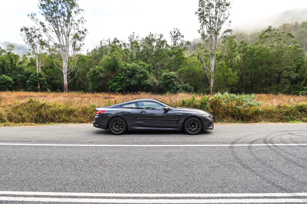 A car parked on the side of a road