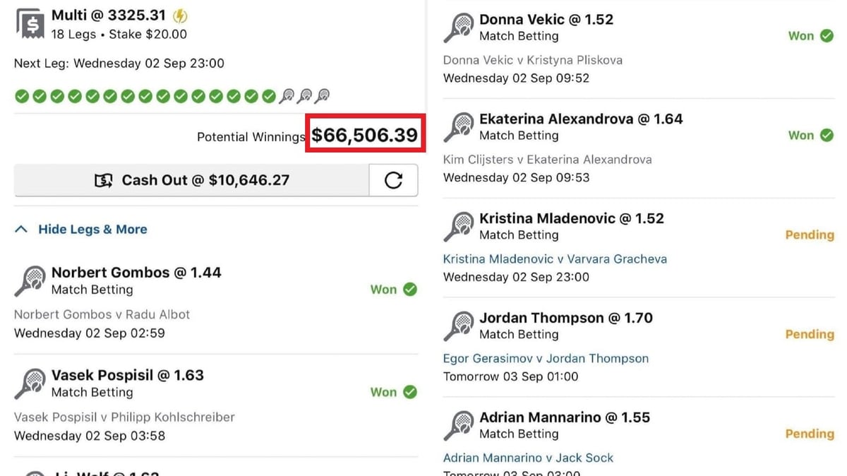 Bloke Almost Wins $66,000 From Punt… Until Kristina Mladenovic Choked