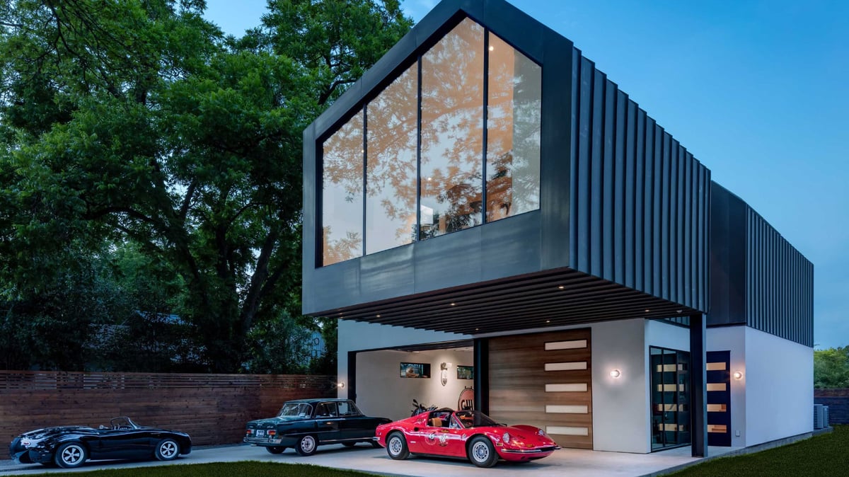 A car parked in front of a building