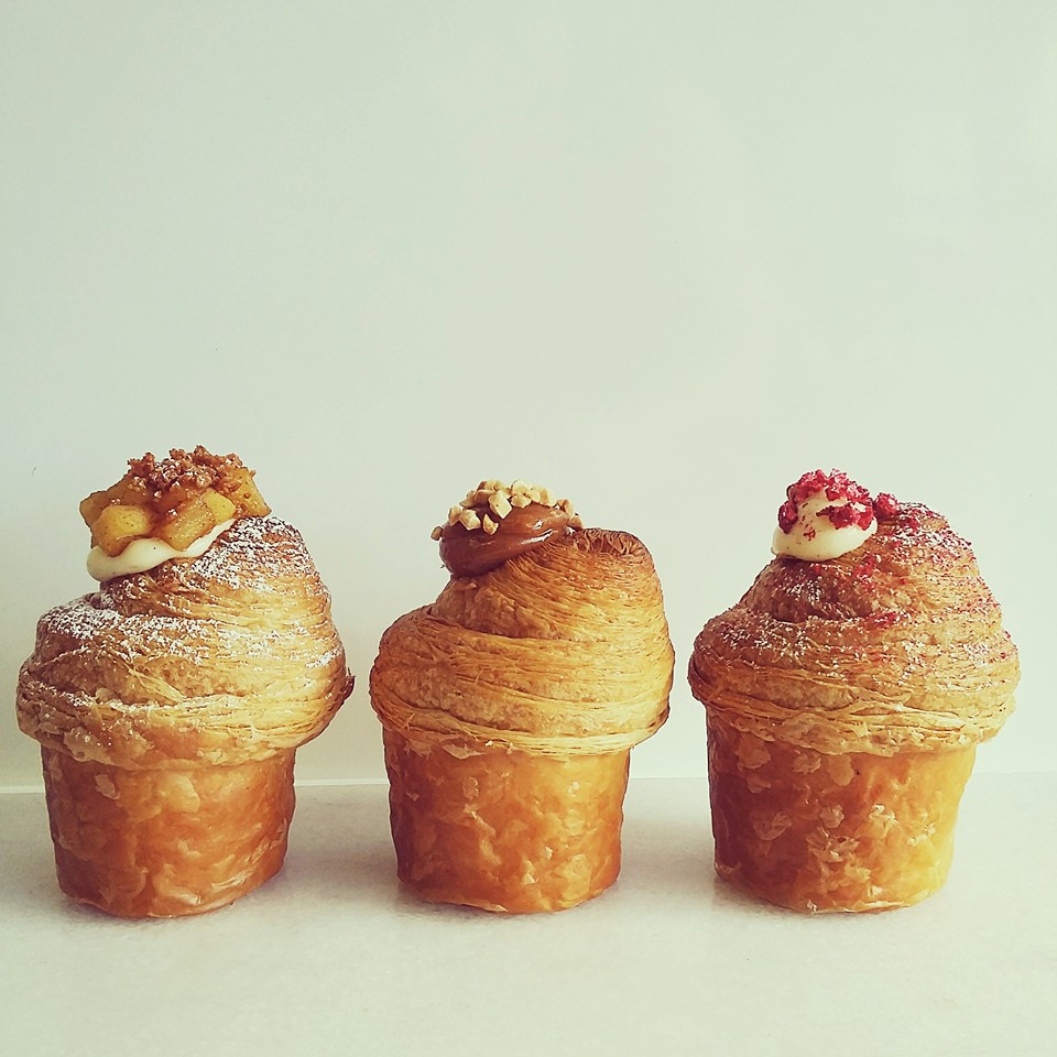 Three cupcakes in a row at Penny for Pound, just one of many reasons this is considered one of the best bakeries & pastry shops in Melbourne.