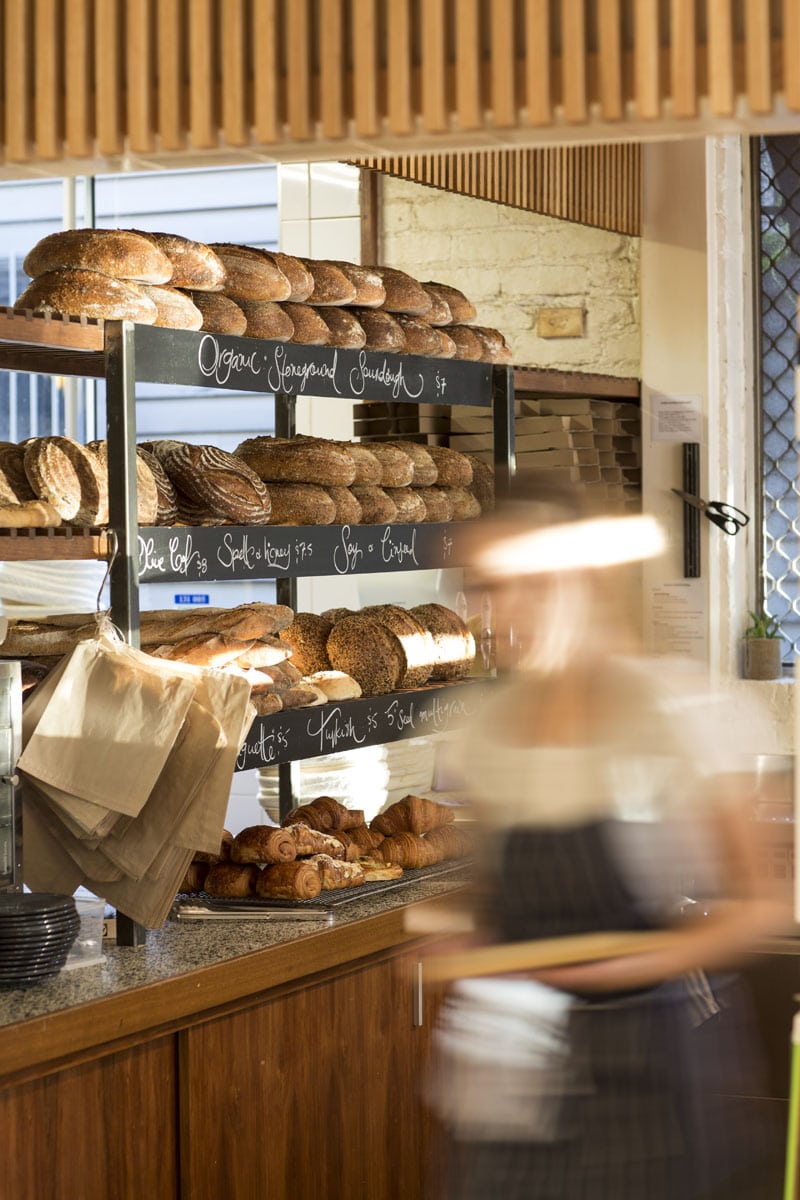 A stack of freshly baked breads from Tivoli Road Bakery, just some of what makes it one of the best bakeries in Melbourne.