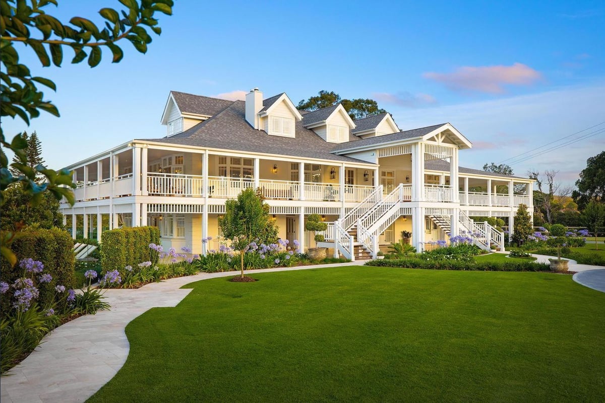 A large lawn in front of a house