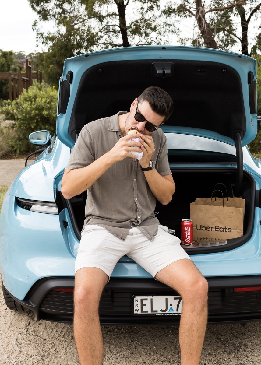 A man sitting in a car