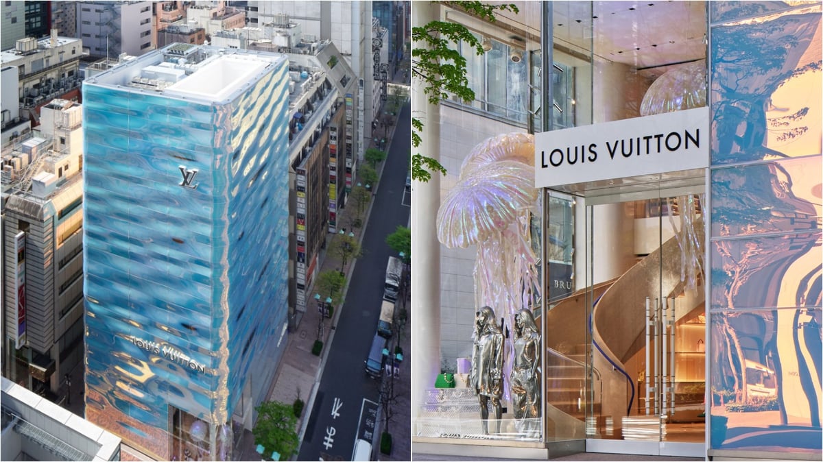 Louis Vuitton’s Ginza Building Resembles A Tower Of Rippling Water