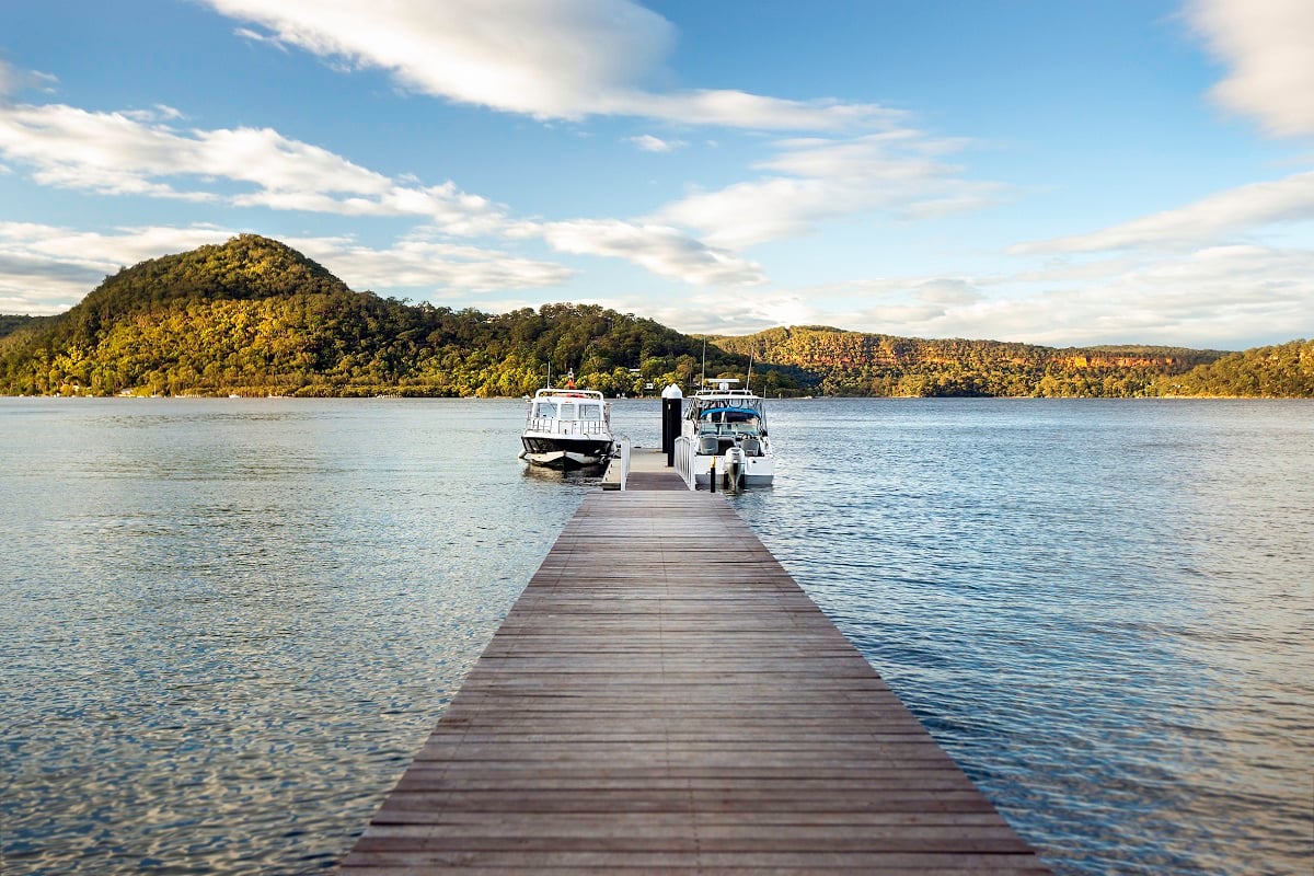 Arriving at Marramarra Lodge's private jetty