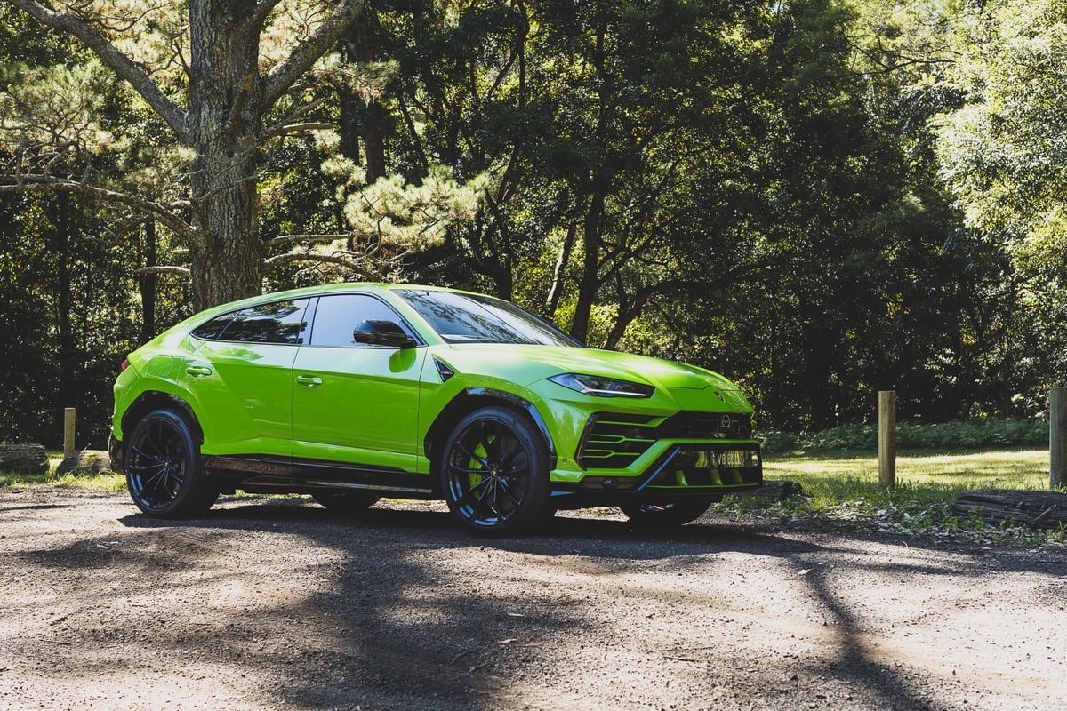 A car parked in front of a tree