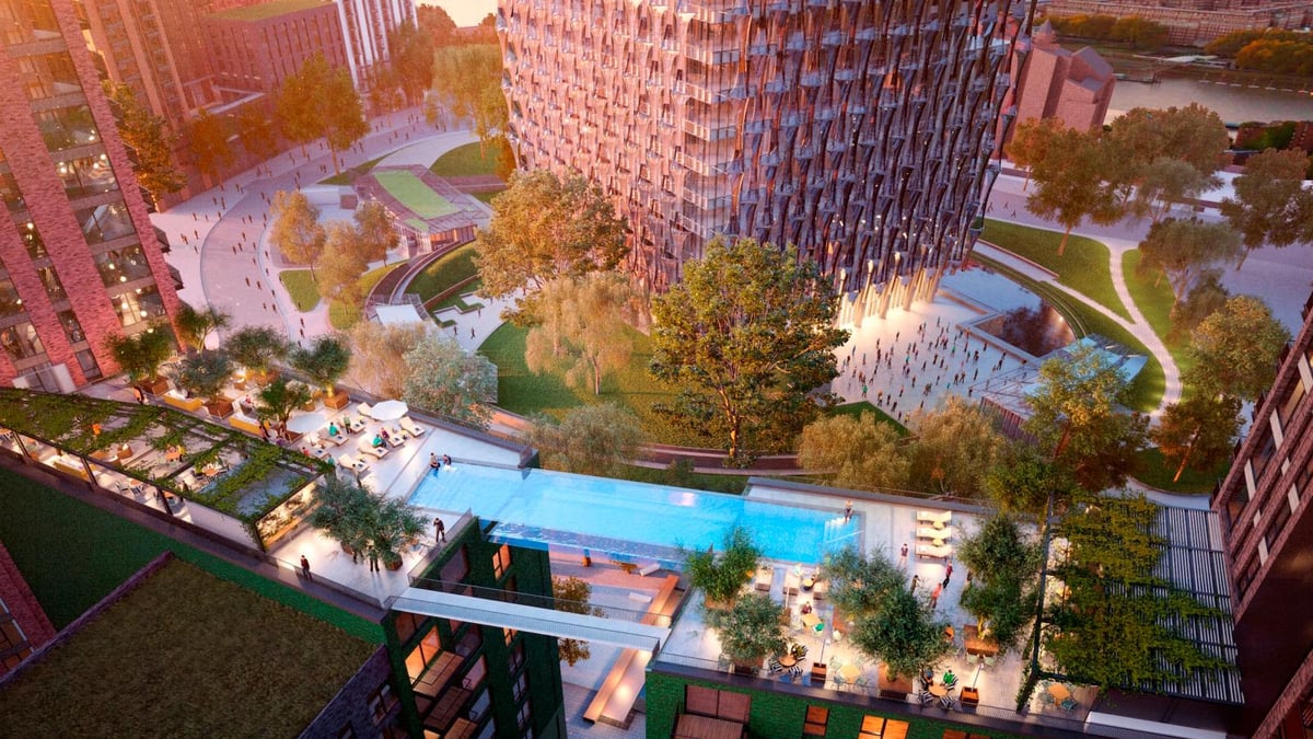 World's First Sky Pool Embassy Gardens London 115 Foot