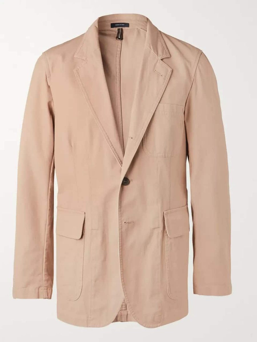 drakes unstructured cotton suit jacket