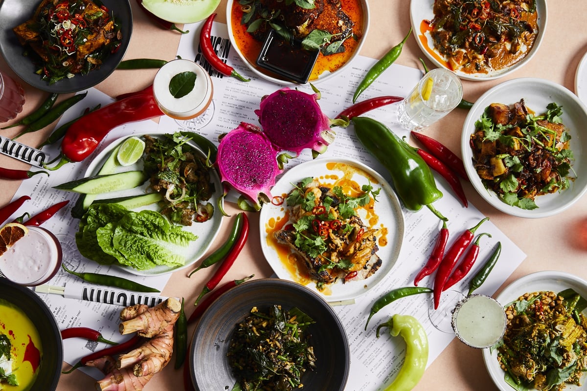 A spread of food at Chin Chin Melbourne