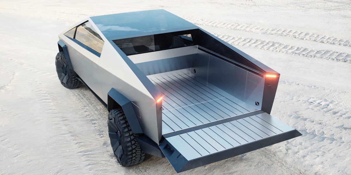 Tesla Cybertruck tailgate open