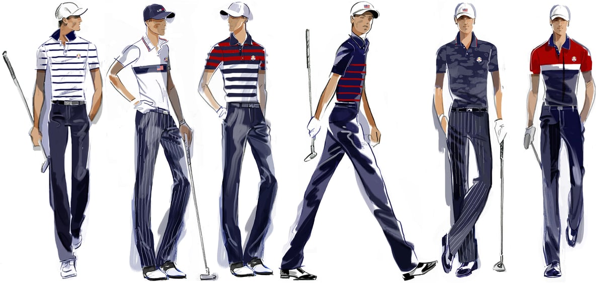 2022 Ryder Cup Uniform lineup sketch1