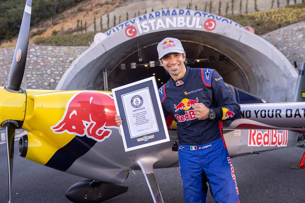 red bull plane tunnel dario costa world record turkey istanbul