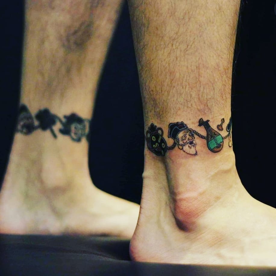 anchor tattoo ankle men