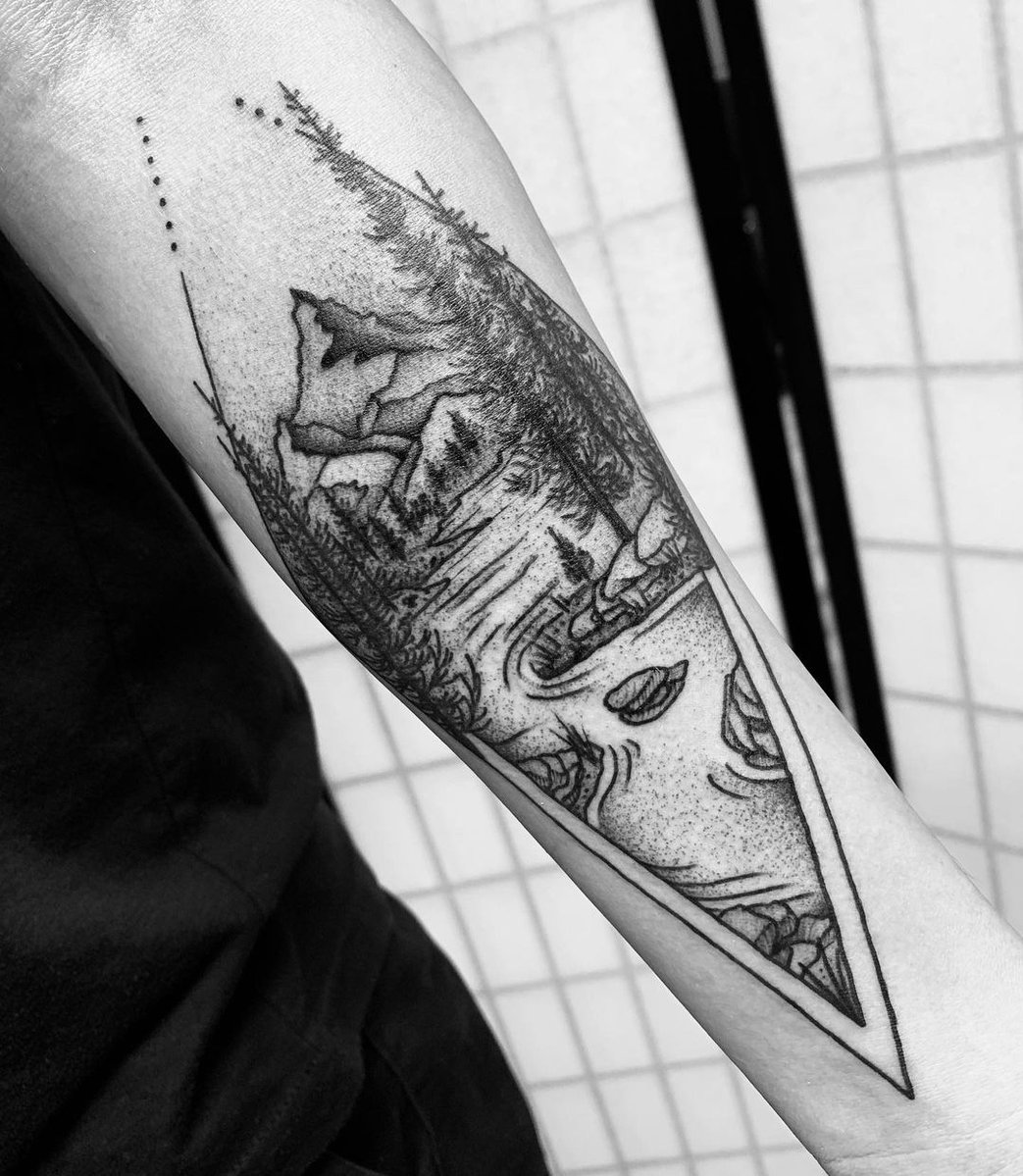 nature scene tattoo - mens tattoo ideas