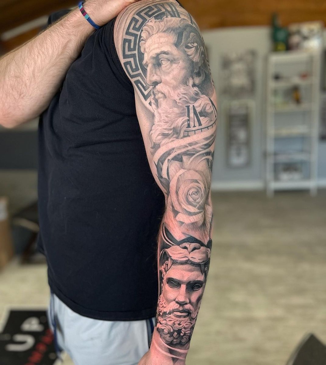 25 Full Sleeve Tattoo Ideas You'll Love Forever  Sleeve tattoos,  Traditional tattoo sleeve, Full sleeve tattoo design