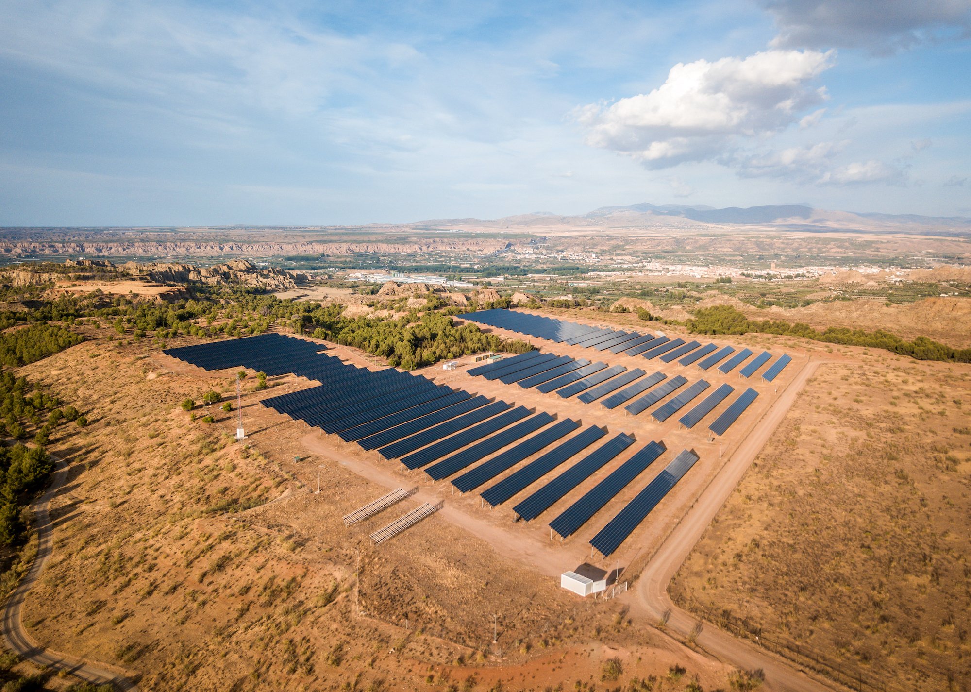 solar panels in aerial view 25KA6JX