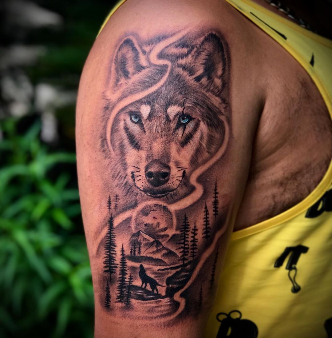 wolf tattoo tattoo ideas for men