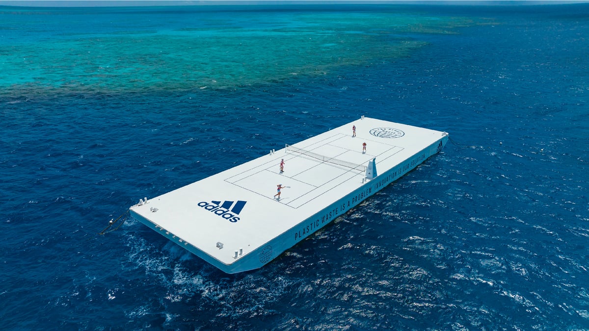 Adidas Built A Giant Floating Tennis Court On The Great Barrier Reef