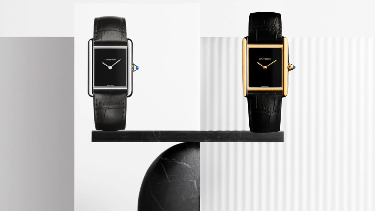 Cartier Proves Less Is More With A Pair Of Minimalist Black Tank Watches