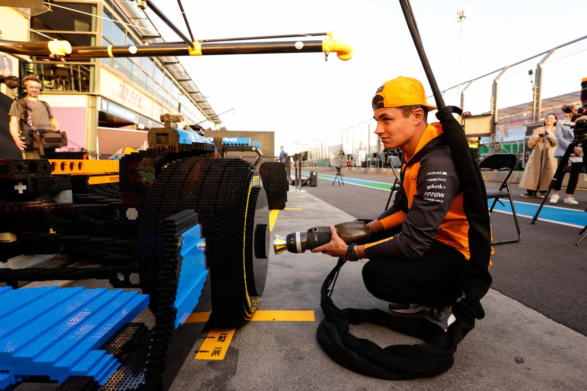 The fullsize LEGO McLaren car at the Australian GP