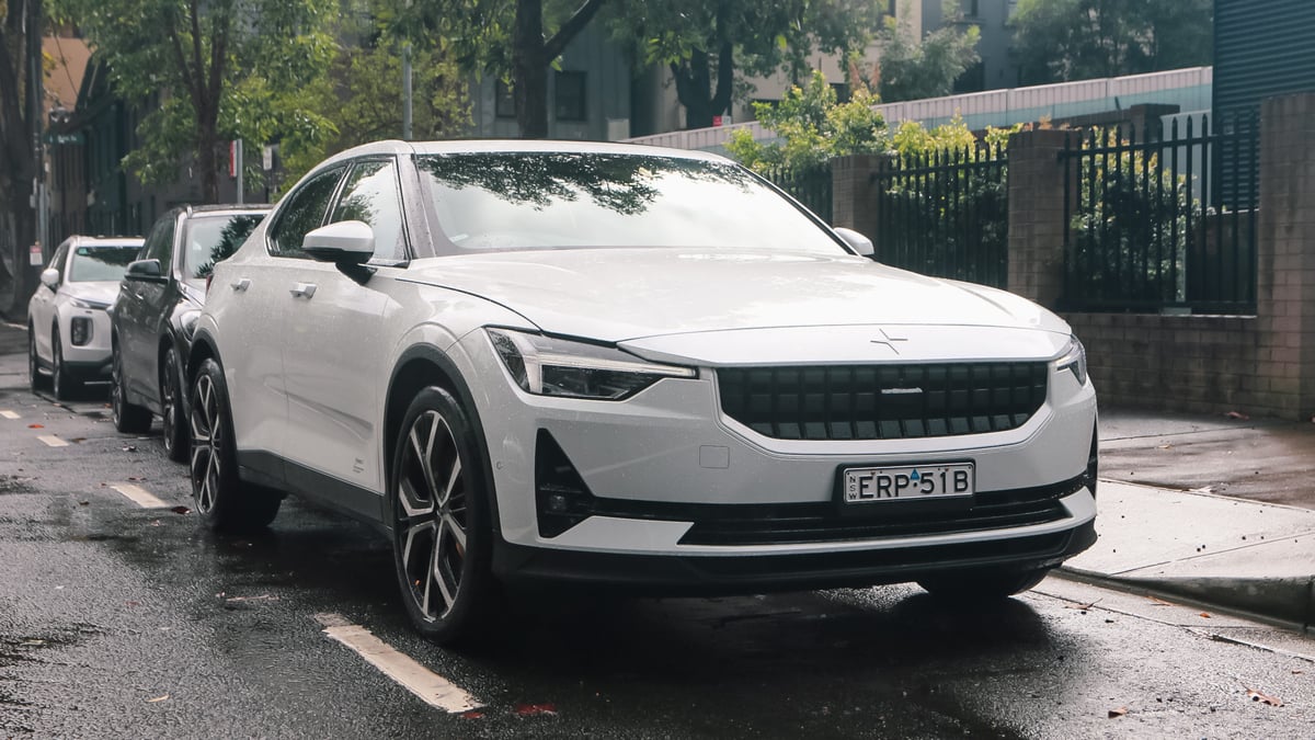 A car parked on the side of a road