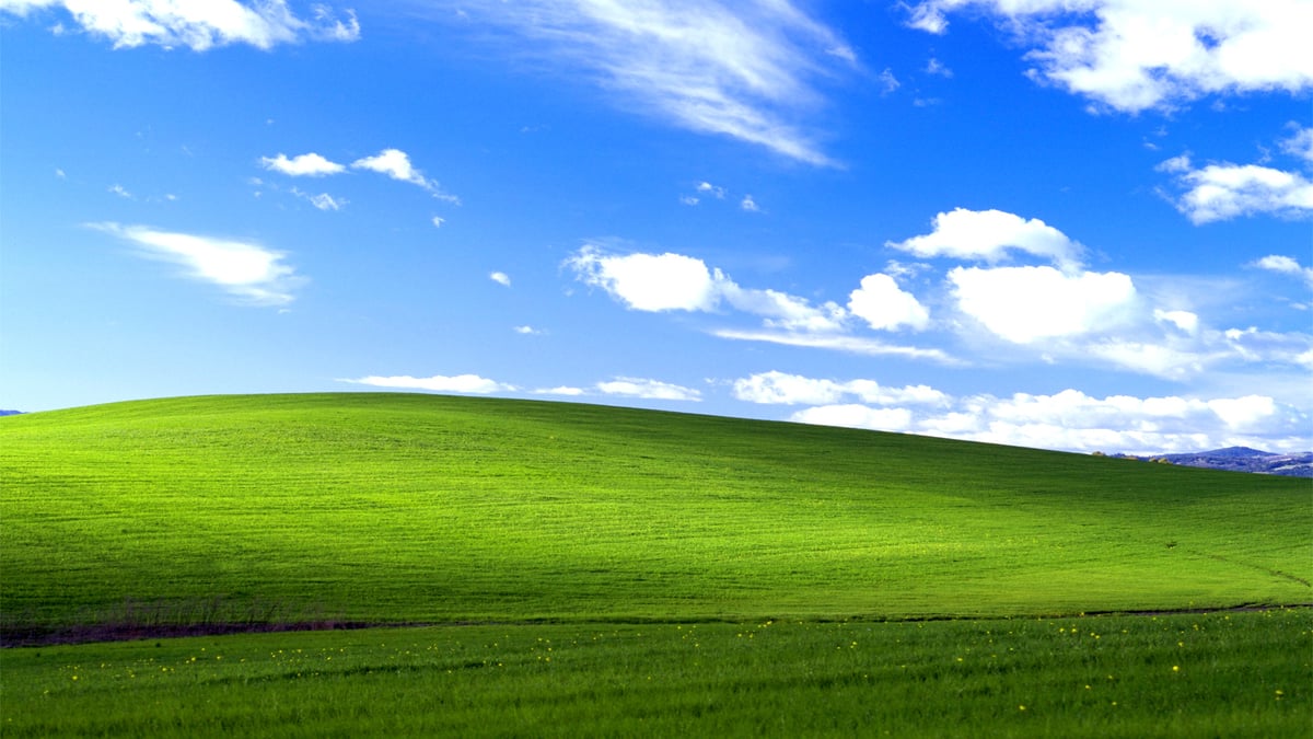 Microsoft Bliss Windows XP Hill Background - Most Viewed Photograph In Human History