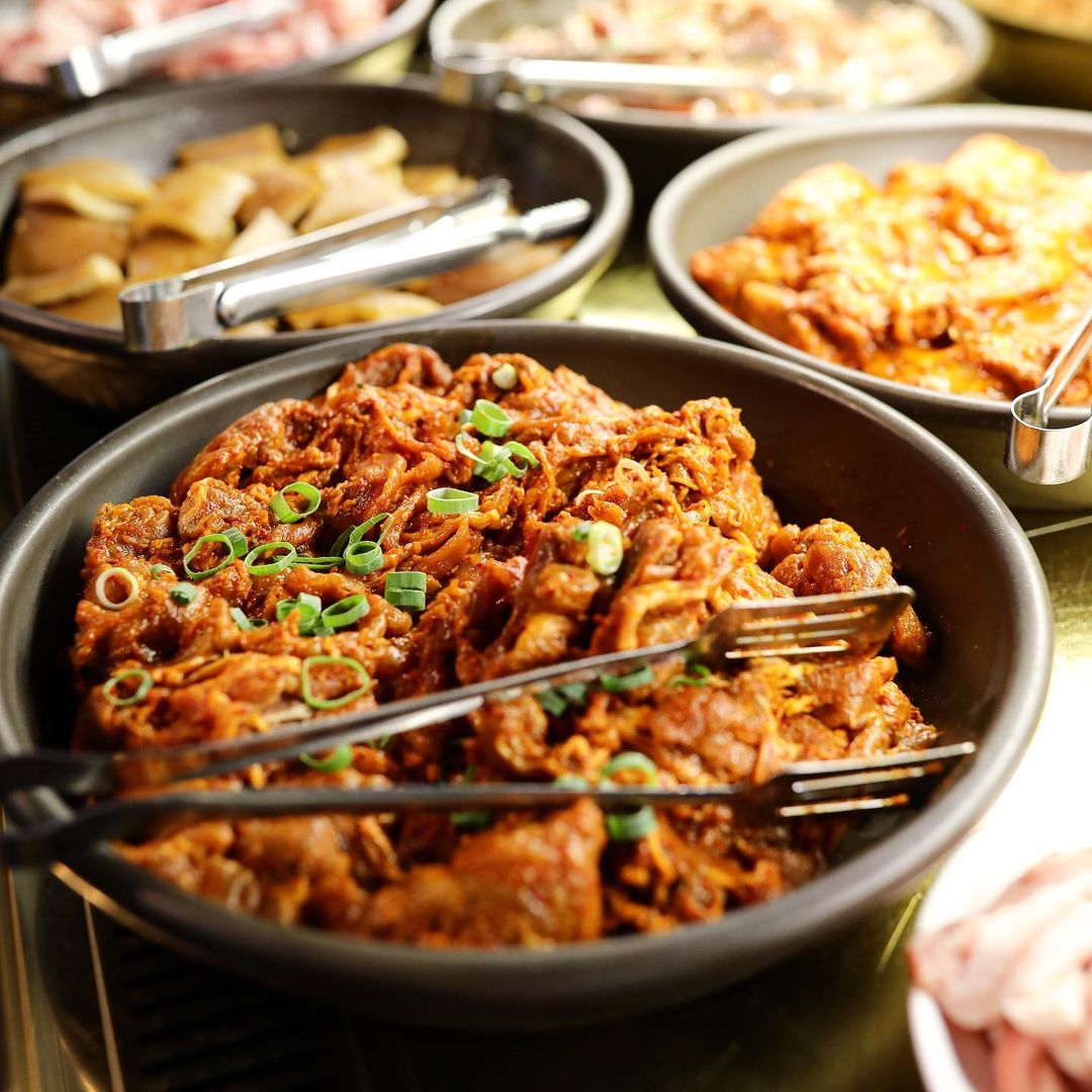 A bunch of food on a table