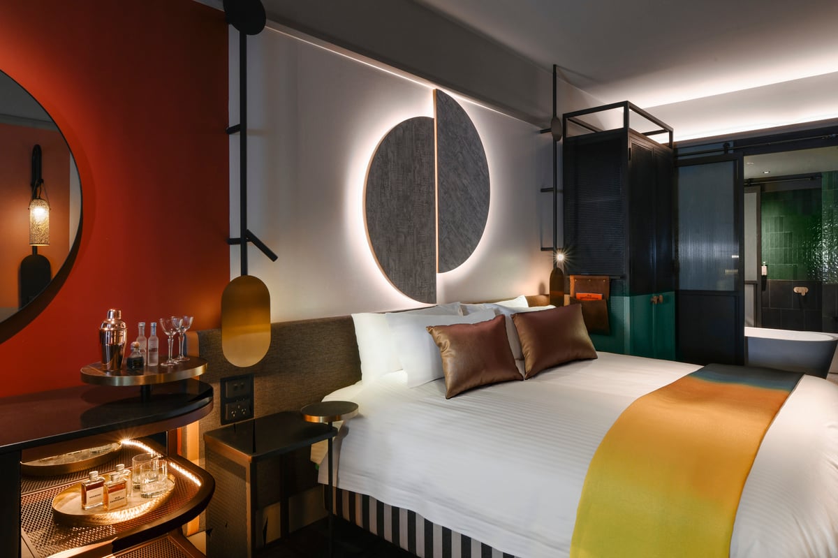 QT Newcastle has very colourful guest rooms
